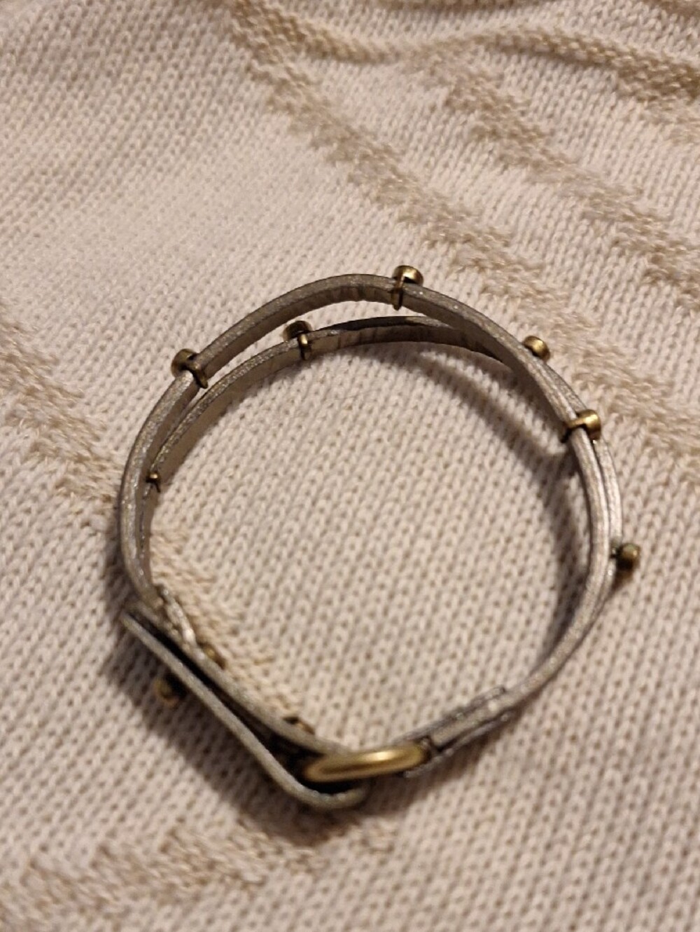 Fossil Metallic Gold Leather Double-Wrap Bracelet - Picture 2 of 4